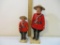 Two Canadian Mountie Figures on Wooden Bases, 1 lb 3 oz