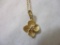 Beautiful Dainty 14 K Gold Flower Pendant and Chain, chain marked 585, .04 ozt total weight