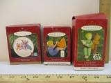 Three Winnie the Pooh Hallmark Keepsake Ornaments: Playing with Pooh, A Story for Pooh, and Gift of
