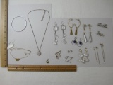 Assorted Jewelry Lot including gold-filled heart necklace, earrings and more, 3 oz