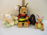 Four Winnie the Pooh Plush including Bumble Bee Pooh, Tigger and more, 2 lbs 12 oz