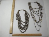 Two Multistrand Stone Necklaces, 12 oz