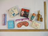 Large Assortment of Vintage Adult Humor/Novelty Items including Adam & Eve Toothbrushes, His/Hers