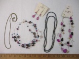 Fashion Jewelry including Loft necklace and earring set, iridescent necklace and more, 4 oz