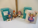 Four Department 56 Alice in Wonderland Cast Resin Ornaments, 2 in original boxes, 2 lbs 7 oz