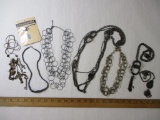 Assorted Fashion Jewelry including gunmetal finish necklaces and more, 1 lb