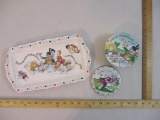 Alice in Wonderland Tea Party Plate and Set of 5 Ceramic Coasters, 3 lbs 2 oz