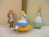 Three Alice in Wonderland Figures and Ornaments, 1 lb
