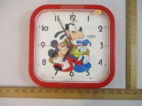 Lorus Plastic Disney Mickey Mouse, Goofy and Donald Duck Wall Clock, 15 oz