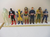 Seven Action Figures including Captain America, Wonder Woman, and more, 2 lbs 8 oz