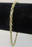 14 K Gold Bracelet, marked JW 14K, .29 ozt