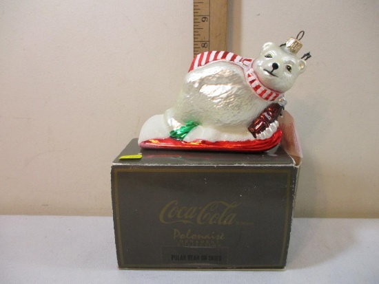 Coca-Cola Polonaise Ornament Collection: Polar Bear on "Skies", in original box (see pictures for