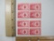 Two Blocks of US Postage Stamps, 1948 Clara Barton, Founder of the Red Cross 3cent, mint