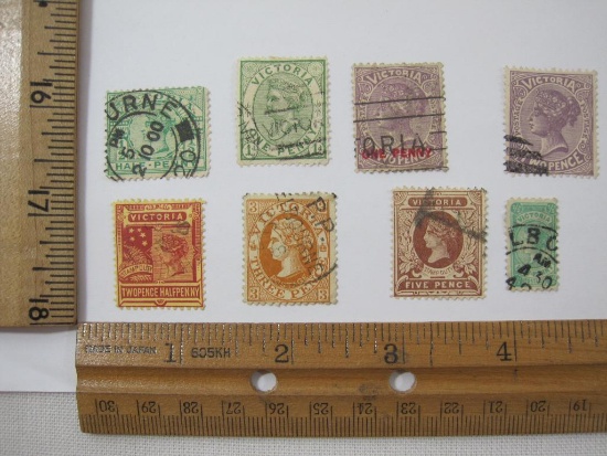 Assortment of Victoria Stamps includes Postage Half Penny, Stamp Duty Two Pence Half Penny, and