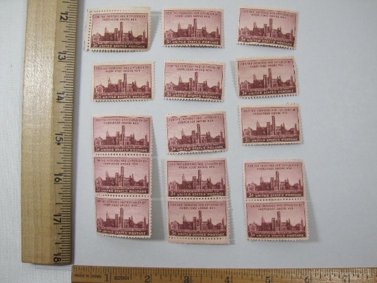 Lot of Fifteen US Postage Stamps,1846- 1946 Smithsonian Institution 3cent, #943, mint