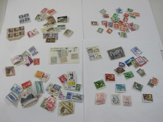 Canceled Foreign Postage Stamps from Denmark, Magyar, Poland, Spain and more