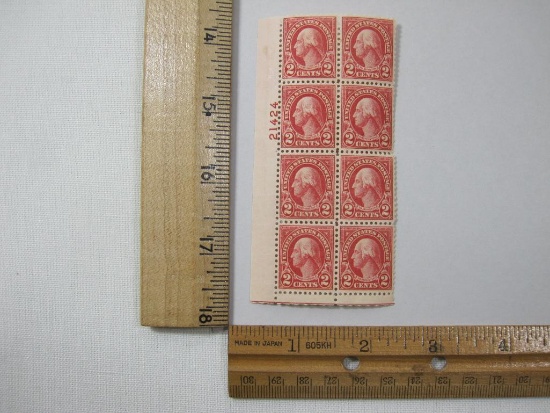 Block of Stamps, Washington 2cent Red