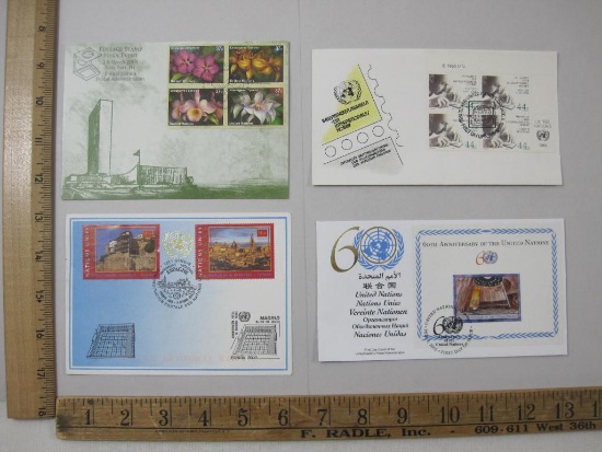 First Day Covers including United Nations 1986 Philately, 60th Anniv of the UN 2005, Endangered