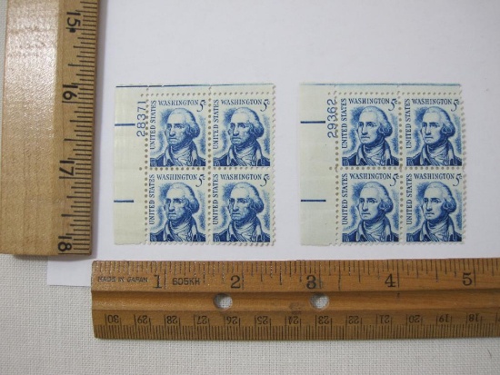 Two Blocks of Washington 5 cent Stamps #1283, #1283B, mint