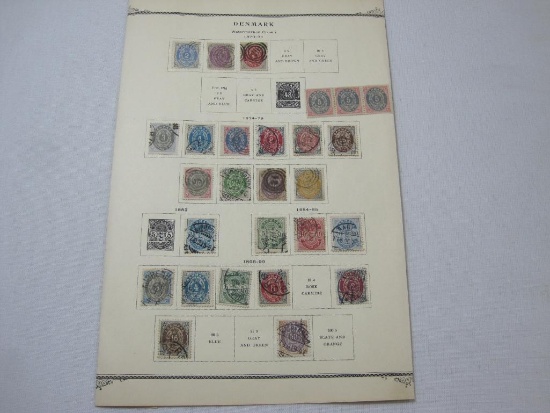 1870 to 1899 Denmark Postage Stamps, hinged