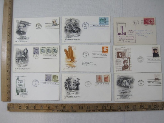 Nine 1970's First Day Covers, Octave Chanute, Vote Today, and others