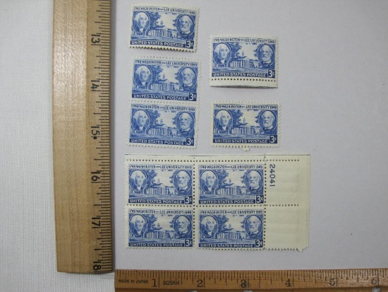 Lot of Nine Postage Stamps, 1949 Washington and Lee University 3cent #982, mint
