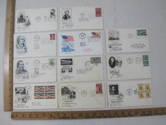 Eleven First Day Covers including, Simon Bolivar, John Audubon, John Jay, LaJos Kossuth and more