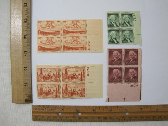 Four Blocks of Postage Stamps includes 1853 Gadsden Purchase, Kansas Territorial Centennial and