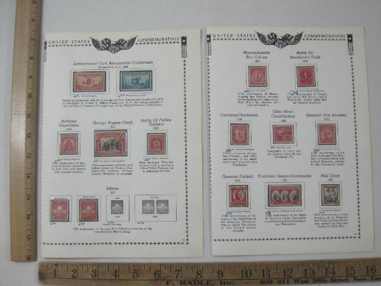 US Postage Stamps including 1928 Wright Airplane #649, 1929 George Rogers Clark #651, 1930 Battle Of