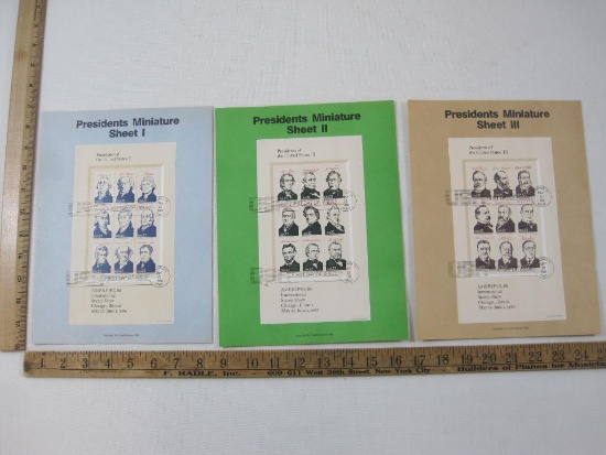 First Day Covers Ameripex 86 Presidents of the United States I , II , III