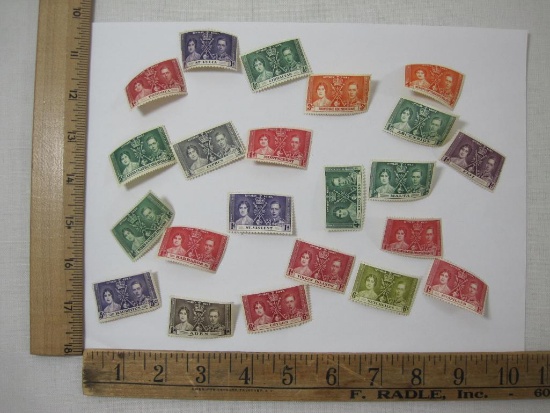 British Territories Postage Stamp Assortment includes St. Vincent, Gibraltar, Swaziland and others,