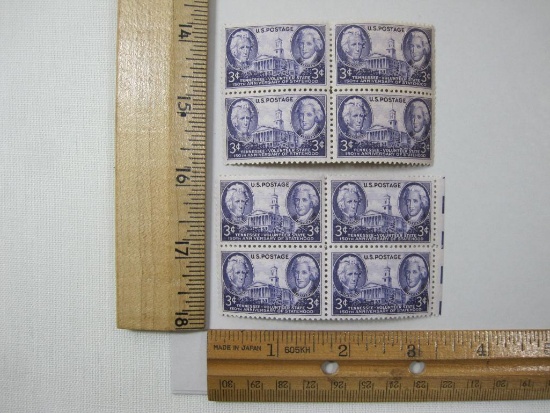 Two Blocks of 1946 Stamps, Tennessee Volunteer State 150th Anniversary of Statehood 3cent, mint