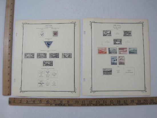 Iceland Air Post Stamps, 1929 50 Aur, 1930 and 1947 Mint Set of 6 in Individual Holders