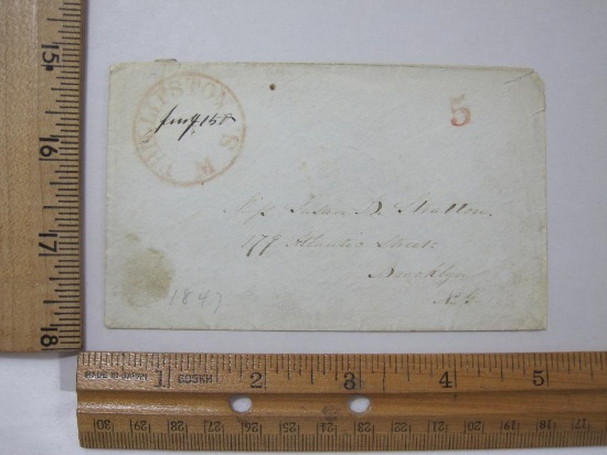 Stampless Cover Phillipston MS - Brooklyn NY, July 15, Red 5