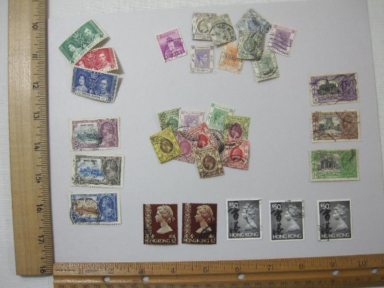 Hong Kong Stamp Assortment includes 1937 Coronation Stamp Set #151-153 and others, see pictures for