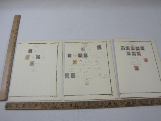 Official Stamps from Iceland, Watermarked Crown, 1870's through 1922, hinged