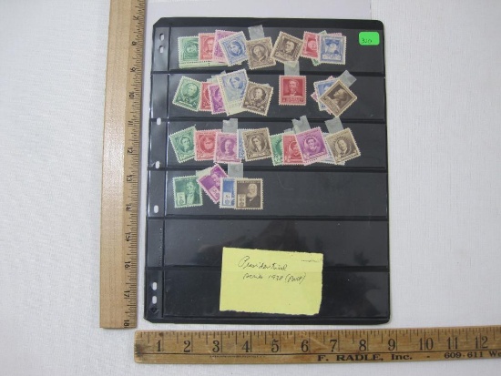 Postage Stamp Assortment of 1938 Presidential Series Stamps