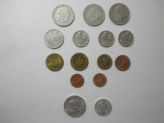 German Coin Assortment 1960 and Later, Assorted Values