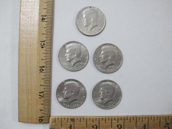 Five Bicentennial 1776-1976 JFK Half Dollars