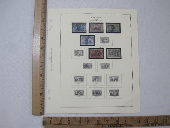 Six Postage Stamps 1893 Columbian Exposition Scott #230-233, #236, #237, hinged