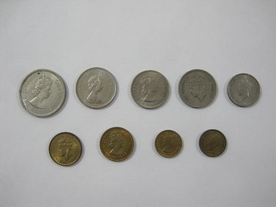 Assorted Hong Kong Coins including 1960 One Dollar, 1951 Fifty Cents, and more