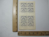 Uncut Sheet of two Brooklyn and Long Island Stamp Association 1935 Exhibit Poster Stamps, deep blue,