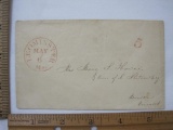 Stampless Cover Leominster Ms - Benson VT, May 16, Red 5