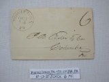 Stampless Cover Middletown PA to Columbia PA, Oct 13, 1835, Black 6 MS