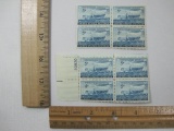 Two 4Blocks of US postage Stamps, 1848-1948 Swedish Pioneer Centennial 5cent, Scott #958, mint