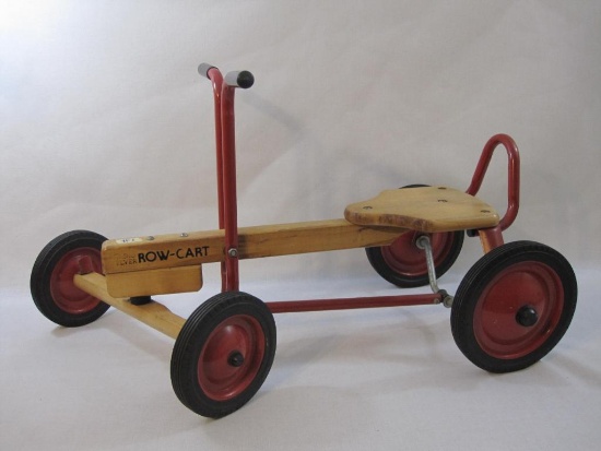 Radio Flyer Row Cart, Wood and Metal Steerable Ride-On Rowing Pump Car