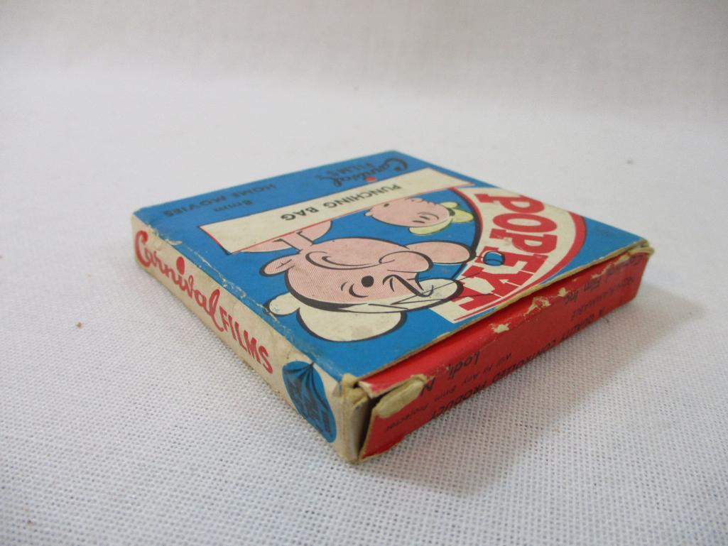 Two Vintage 8mm Film Reels: Popeye Punching Bag