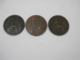 Three British Large Cents, 1904, 1905 and 1906