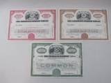 Stock Certificates includes Erie Railroad Company, Erie-Lackawanna Railroad Company