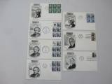 First Day Covers Prominent Americans Series including 1966 John Basset Moore 5 Dollar, 1967
